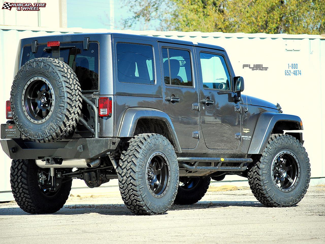 vehicle gallery/jeep wrangler fuel trophy d551 18X10  Matte Black w/ Anthracite Ring wheels and rims